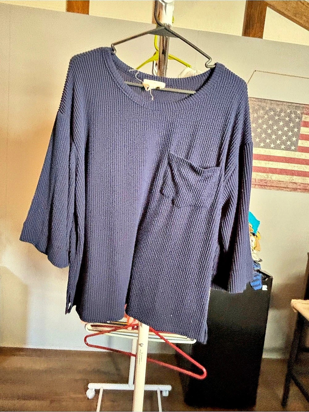 Andrée by Unit Ribbed Tunic Blue Size Medium